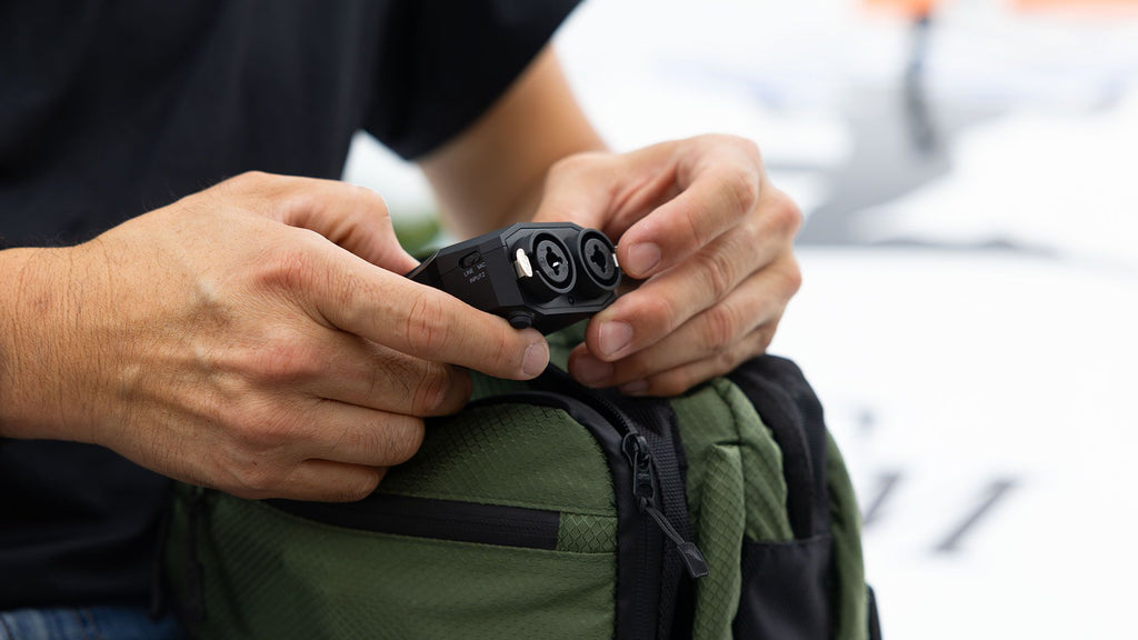 Zoom H1 XLR field recorder, front view.