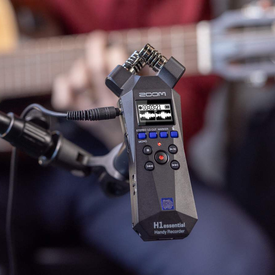 Zoom H1essential digital recorder, in white, front view