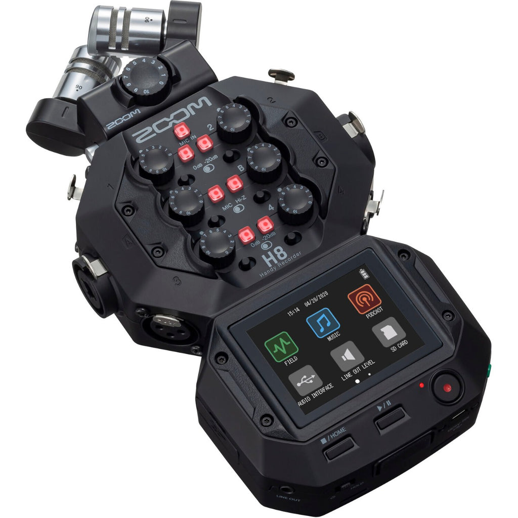 Zoom H8, digital recorders, front view