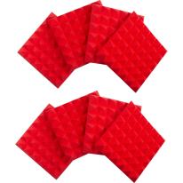 Gator Acoustic Pyramid Panel 12x12" (Red, 8pcs.)